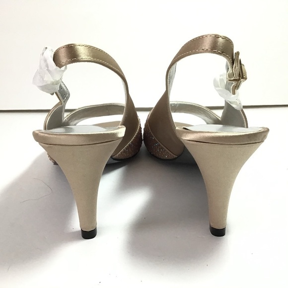 David Tate Seana Heels Rhinestone Satin 11 New - Picture 2 of 8